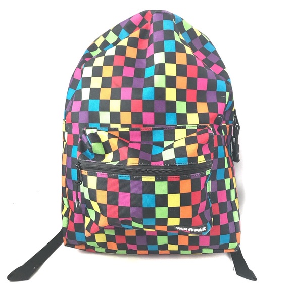 rainbow checkered backpack